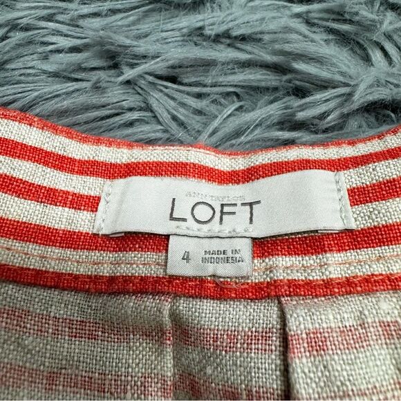 LOFT Striped 100% Linen Skirt Size 4 - Picture 6 of 10
